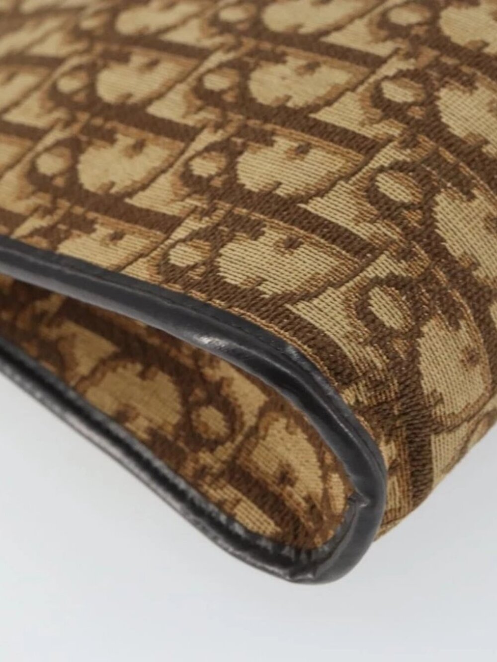 Christian Dior Trotter Canvas Shoulder Bag Brown Gold Auth 162403 - Picture 10 of 16